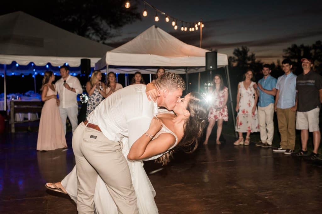 wedding couple dancing at hawaii polo club