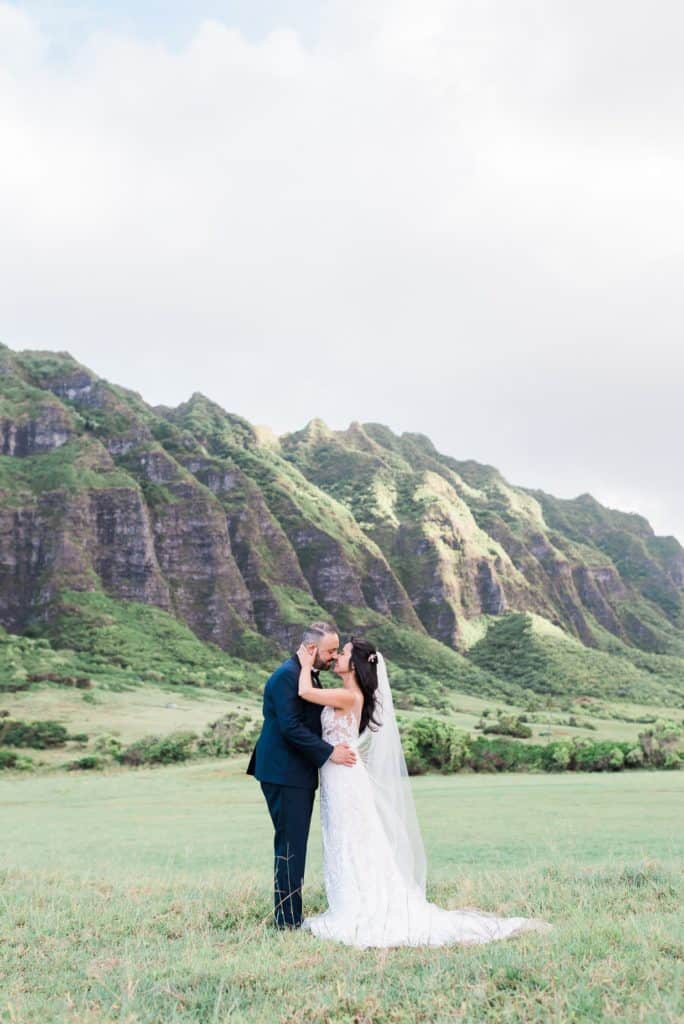 married at kualoa ranch valley on oahu with rae marshall photography