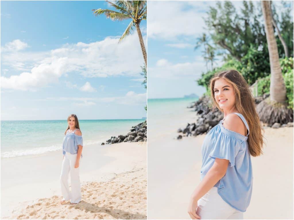 hawaii senior portrait photoshoot at lanikai beach